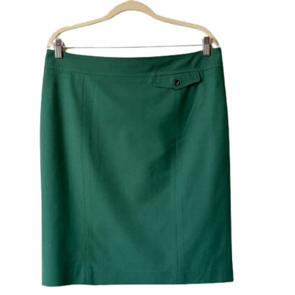 Pink Tartan Pencil Skirt 12 Wool Blend Green Lined 90s Tailored Short Office